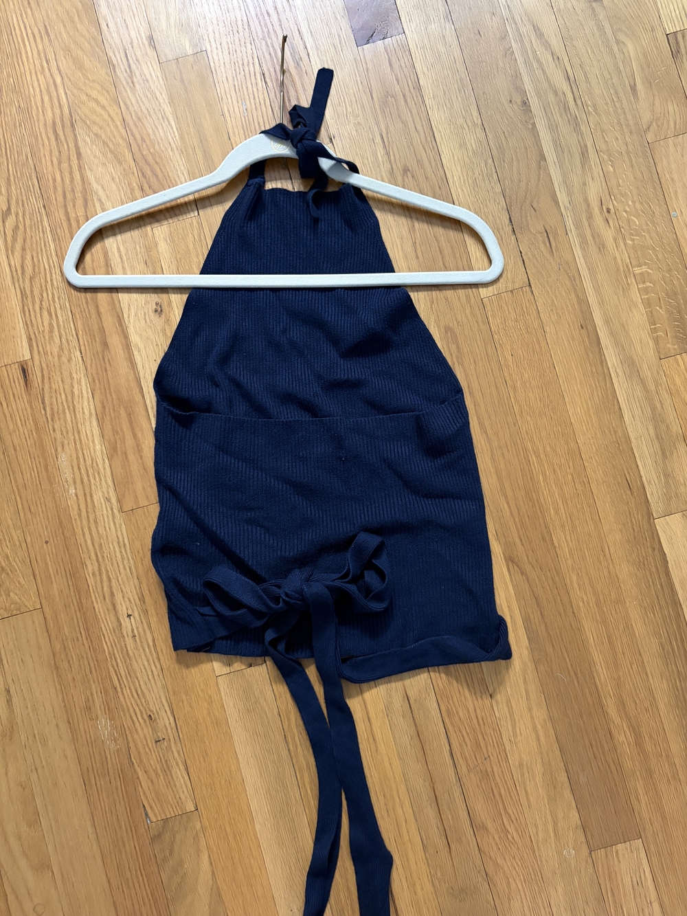 Navy Tie-Back Halter Top